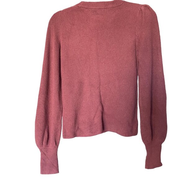 NWT Madewell Merino Wool and Alpaca Blend Burgundy Baybrook Knit Sweate Sz XS - Picture 6 of 6
